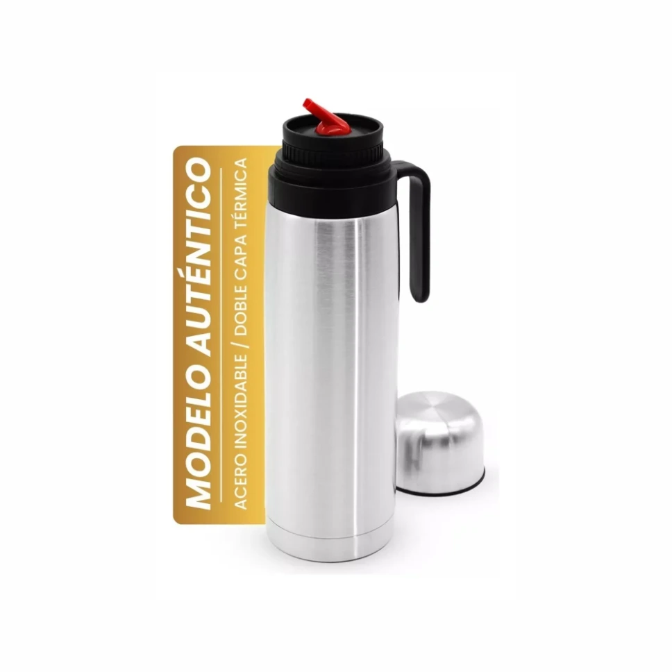 Termo Acero Inoxidable Media Manija 1Lt Premium